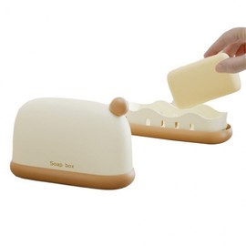Portable Travel Soap Case with Hygiene Stand Brown Red 3ea