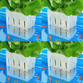 Upgraded Aquarium Plant Holder with Hooks and Suction Cups for Fish Tank Aquaponic Plant Cultivation and Aquascape Decorations (Semitransparent)