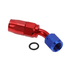 A ABSOPRO Male Flare Reducer Hose Fitting Adapter TF-1001-AN6 45° Fuel Line Connector Aluminum with O-ring Red,Blue