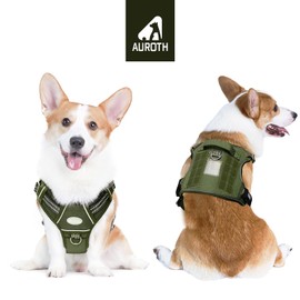 AUROTH Tactical Dog Harness for Large Dogs No Pull Adjustable Pet Harness Reflective K9 Working Training Easy Control Pet Vest Military Service Dog Harnesses