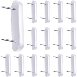 Jetec Plastic Head Double Pins Bed Skirt Holding Pins White Furniture Chair Leg Brooch Glide Nails Holding Brooch for Slipcovers and Bedskirts(15 Pieces)