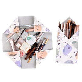 GCJUYA Self-Adhesive Magic Cloth Makeup bag, toiletry bags, travel makeup pouch, Camera Lens Protective Wrap Portable Wide-open Make up Bag, cosmetic Organizer Gifts for women girls,19.6"x19.6"