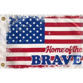 HSTENXY12x18 Inch Boat Flag, Fishing Flag, Suitable for Outdoor, Party and Other Occasions, with 2 Brass Washers (Brave)