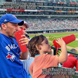 Tyraivl 2-in-1 Loud Whistle Cup for Sports Fans | 24 Oz Reusable Fun Water Bottle for Cyclists | Worlds' Loudest Cup for Noisy Fans on Game Day & Tailgating