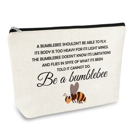 Bumblebee Gifts Bee Gifts for Women Makeup Bag Bumblebee Themed Inspirational Gift for Her Friends Honeybee Cosmetic Bag Bee Lover Gift for Beekeeper Gardener Sister Teacher Wife Travel Toiletry Pouch