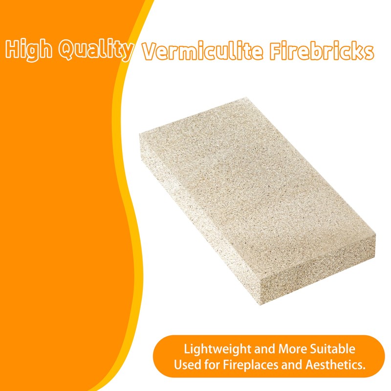 BoldWay Firebricks,Fire Bricks for Wood Stove,High Temperature Resistant Vermiculite Bricks(2700F),Cuttable