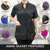 Anna Jacket Short-Sleeve Uniform for Stylist Barber Groomer Nail Tech