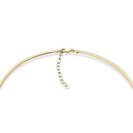 Miabella 18K Gold Over 925 Sterling Silver Italian 2mm or 2.5mm Solid Dome Omega Link Chain Necklace for Women 16 + 2 inch ext. Made in Italy (2.5mm)