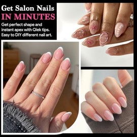 Uñas Postizas Almendradas Extra Cortas, 15 Tamaños, 510 Unidades. Uñas Postizas Transparentes, Suaves, De Presión, Preformadas, Semimate, Cobertura To