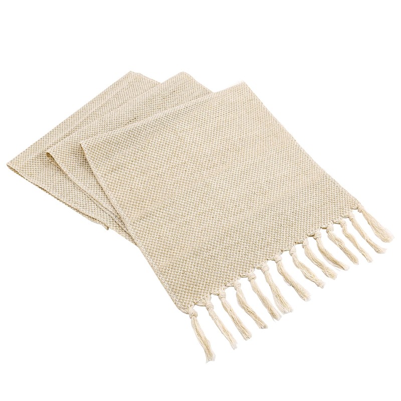 Time to Sparkle 33X200CM Woven Jute Table Runner with Tassels