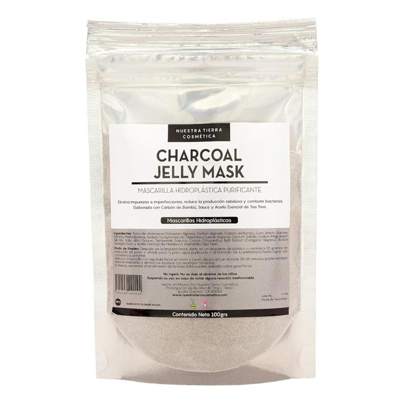 Charcoal Mascarilla Hidro-Plastica Purificante con Carbon Activado, Sauce y Tea