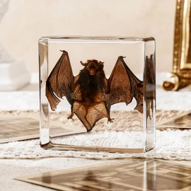 Taxidermy Bat, Real Bat Taxidermy Animals, Oddities Taxidermy, Resin Bat Taxidermy for Science Classroom Specimens Education, Great Gift for Taxidermy, Bat Decor, Oddities, Biology Enthusiasts-3x3x1in