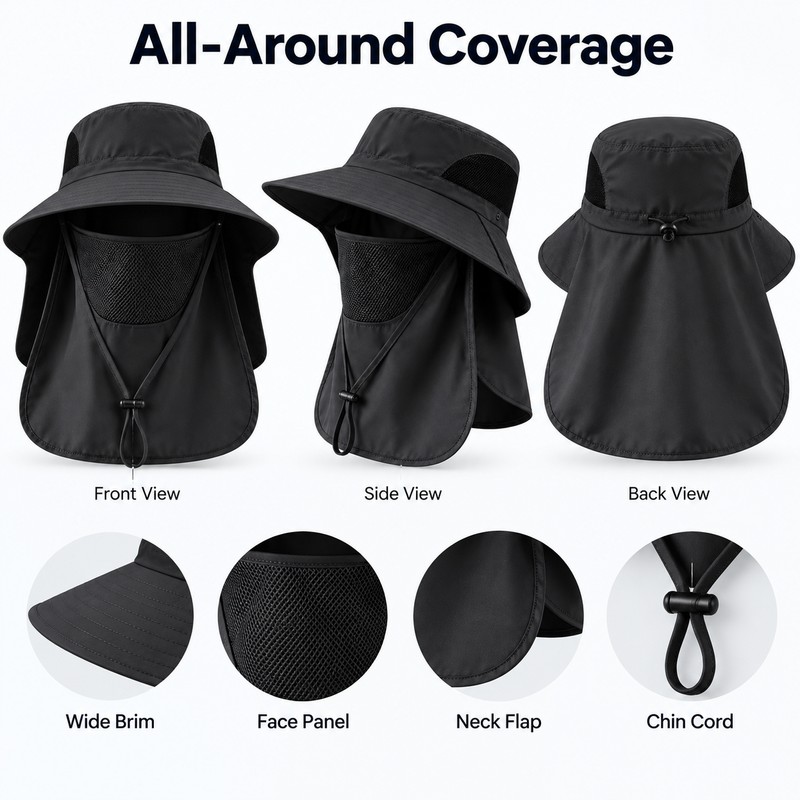 Outdoor Sun Hat for Hiking & Fishing – Wide Brim