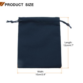 HARFINGTON 20pcs Velvet Gift Bags 3.9" x 4.7" Drawstring Jewelry Pouches Reusable Gift Packaging Storage Bags with Drawstring for Jewelry Bracelet Headphone Bead Gift Candy, Navy Blue