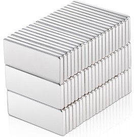 Pack of 60 Magnets Strong, 20 x 8 x 1.5 mm Neodymium Magnets Extra Strong, Magnets for Magnetic Board, Super Strong Rare Earth Magnets, Rectangular Magnets for Kitchen Cabinet, Office, Whiteboard