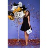 CTI 18" Star Foil Mylar Balloons 12 Pack Black Silver