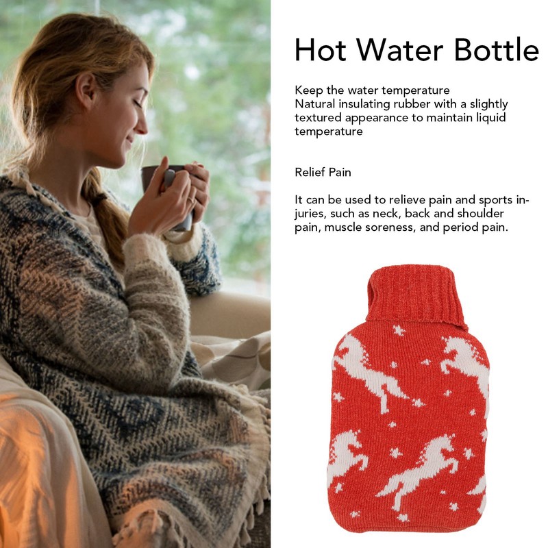 2000ML Hot Water Bottle Hot Water Bag with Soft Knitted