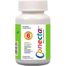 Vitaminas Niños Conecta Junior´s, Mejor Concentración 60 Tab Sabor Sin sabor
