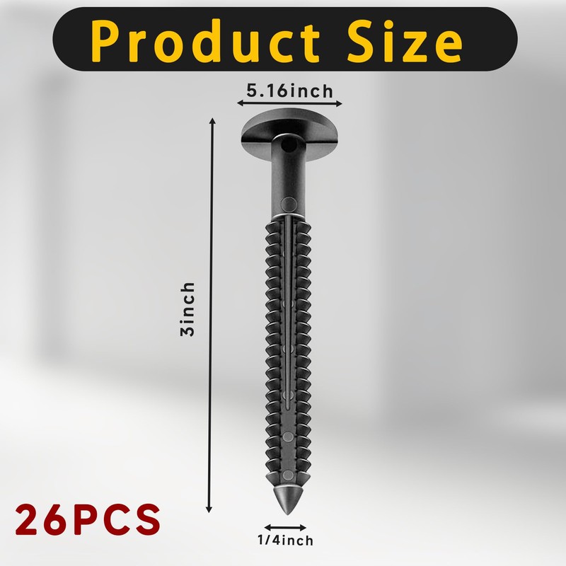 26 Pack Vinyl Shutter Fasteners for Windows Outside, Plastic Shutter