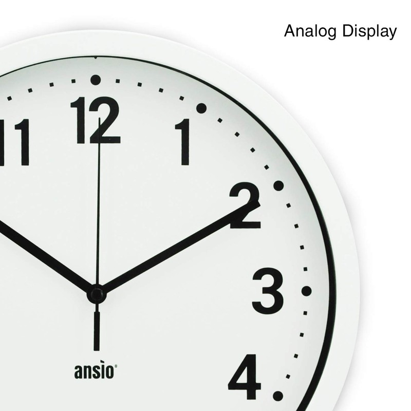 ANSIO Wall Clocks 10 inch/25.4cm For Living Room Modern, Large