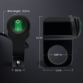 2 Pieces Motorcycle Handlebar Switch ATV Handlebar Light Switch 12V Aluminium Alloy Push Button Waterproof Switches for Motorcycle Light Bike Light Spotlight- Fits 7/8" Handlebars Green (22mm)