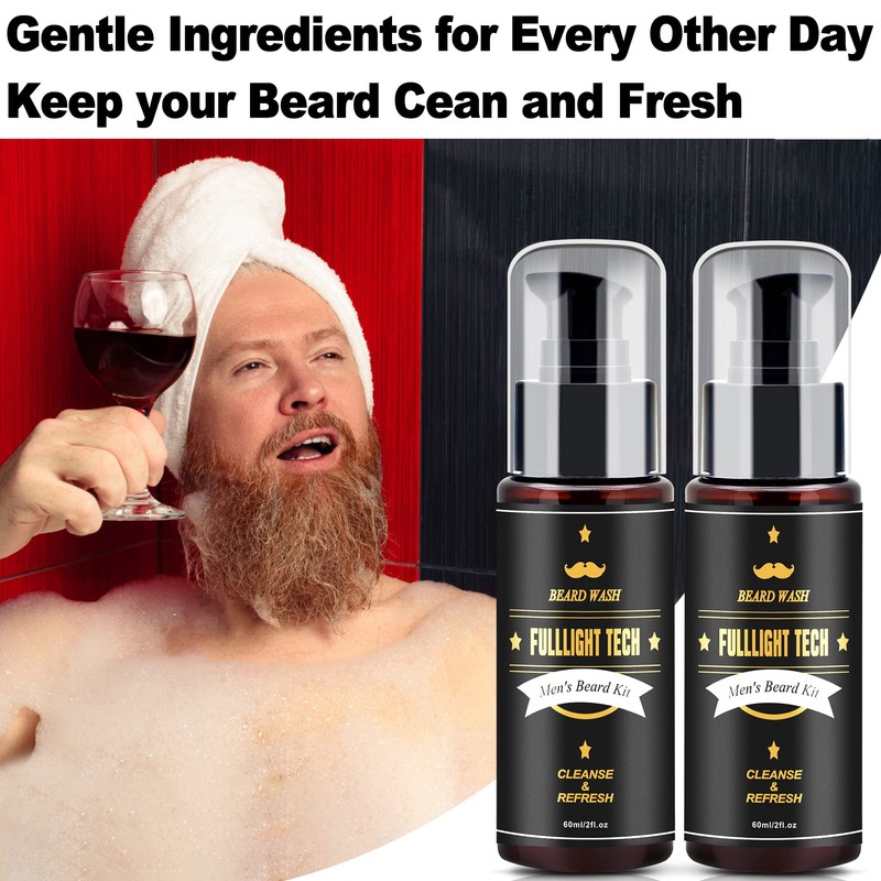 FULLLIGHT TECH Men's 2 Pack Beard Care Kit - Argan