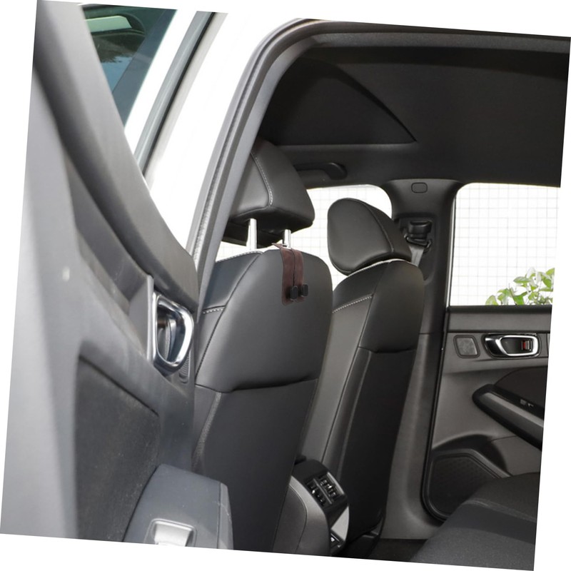 BUGUUYO 2pcs Double Headrest Hooks Suede Car Backseat Storage Organizer