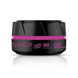 SINEP Aqua Wax 3 - Premium Styling Wax for Shine, Volume and Flexibility, Light Holding Power, for Dry and Wet Hair, Black