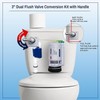 3 Inch Dual Flush Valve Complete Conversion Kit w/Handle &