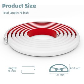 78Inch New Shower Threshold Water Dam Barrier,Collapsible Self-Adhesive Silicone Shower Water Guard for Bathroom Bathtub and Kitchen,Shower Water Blocker Suitable for Wheelchair Access(White)