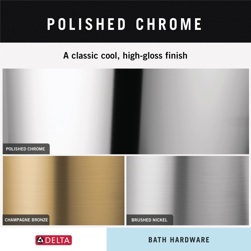 DELTA Pivotal Toilet Paper Holder With Shelf, Polished Chrome, Bathroom