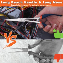 SPEEDWOX Radio Pliers, Tiper, Lead Pliers, Long Reach, Perfect for Narrow Places Reachable, No Giza, Extra Fine Point, Precision Work, Micro Size, Fine Work, Spring Included, Lightweight, Long Size,