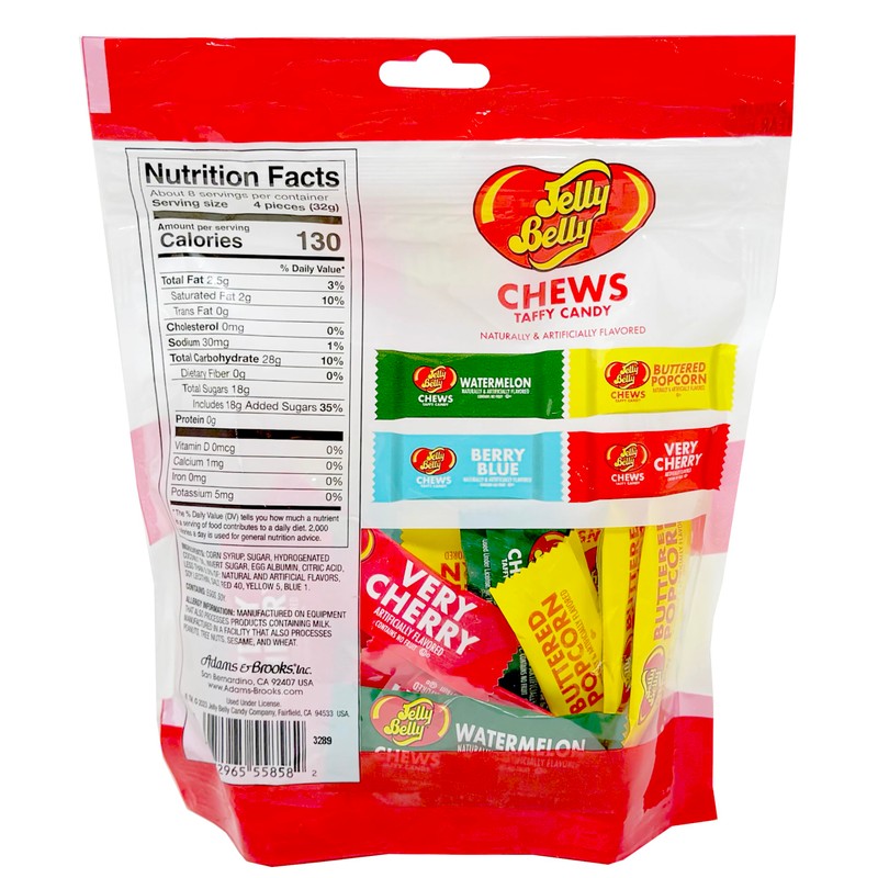 Jelly Belly Chews Taffy Candy Individually Wrapped Candy Chews –