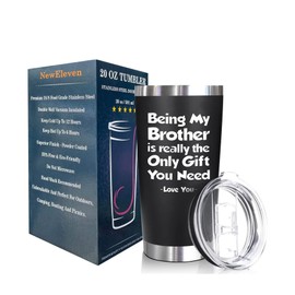 NewEleven Gifts for Brother - Brother Gifts from Sister, Brother - Big Brother Gifts, Little Brother Gifts - Birthday Gifts for Brothers from Sisters, Brother, Siblings - 20 Oz Tumbler