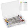 Doxiru 200 Pcs Colorful Sewing Needles with Glass Heads, 38
