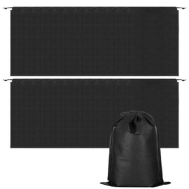 24 Pcs Non-woven Fabrics Wig Bags with Drawstring Non-woven Bag for Packaging Hair Extensions Wigs Hair Tools Storage Bags for Home and Salon (Black)