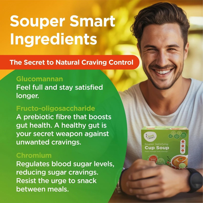 Slimbiome Vegetable Cup Soups for Diet and Cravings, 30g Servings,