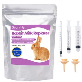 Rabbit Milk Replacer, 200 Grams Bunny Milk Replacement - High-Protein Formula for Newborn Bunnies & Orphaned Baby Rabbits, Supports Gut Health and Digestion