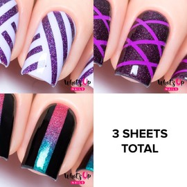 Whats Up Nails - Nail Vinyls Variety Pack 3pcs (Regular, Skinny and Wide Straight Tape) for Nail Art Design