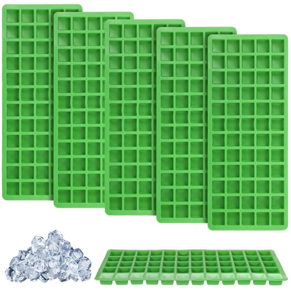 5 Pcs Silicone Ice Cube Tray, 60-Cavity Ice Mold Set,
