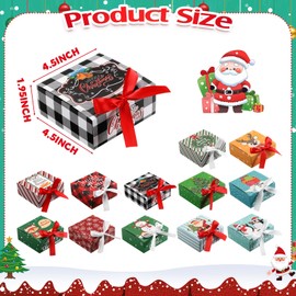 Cholemy 36 Pcs Christmas Kraft Gift Boxes with Lids Bulk Small Gift Boxes for Christmas Presents with Bow Empty Bridesmaid Boxes for Xmas Proposal Holiday Gift Packaging(Mixed Color,Christmas Tree)