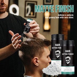 Pack of 2 Hair Powders Men Styling, Texture Powder, Volume Powder Hair, Refreshing and Non-Greasy, Natural and Full Hair Styling, Matte Texture, Long-Lasting Styling, with Comb