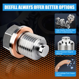 DEEFILL M16*1.5 Stainless Steel Manual Transmission Drain Plug w/Magnet Fit for Select 85-23 Hyundai 03-24 Kia, Models, Engine Oil Drain Plug Fit for Subaru BRZ WRX Forester Legacy, Mini John Deere