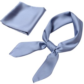 Esshogo Versatile Silk Lightweight Silk Scarf Headscarf Elegant Scarf Scarf Ladies Girls Scarf Square Neckerchief Handkerchief Retro Satin Ribbon Scarf Gift for Women (Blue), blue