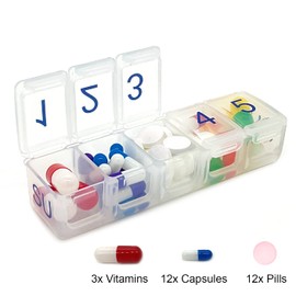 e-Pill MedReady Case Medication Organizer and Weekly Pill Box with 5 Daily Compartments