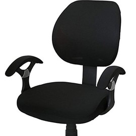 Umora Office Chair Cover Seat and Back Decoration (Black+Armrest)
