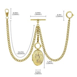 BOSHIYA Pocket Watch Chain for Men Metal Alloy Lobster Clasps Albert Vest Chain 14 Inch Pocket Watch Chains for Pocket Watch