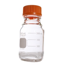 Corning Pyrex Round Media Storage Bottles, Graduated, with G L45 Screw Cap, 1 L (Case of 10)