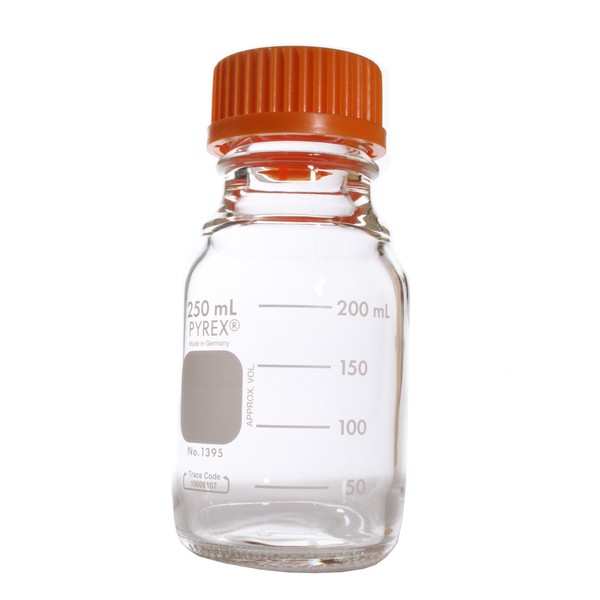 Corning Pyrex Round Media Storage Bottles, Graduated, with G L45