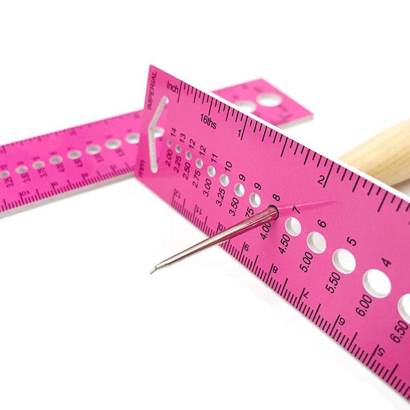 Lovelysp Knitting Needle Gauge Geometric Rulers Gauge Sewing Tools Knitting